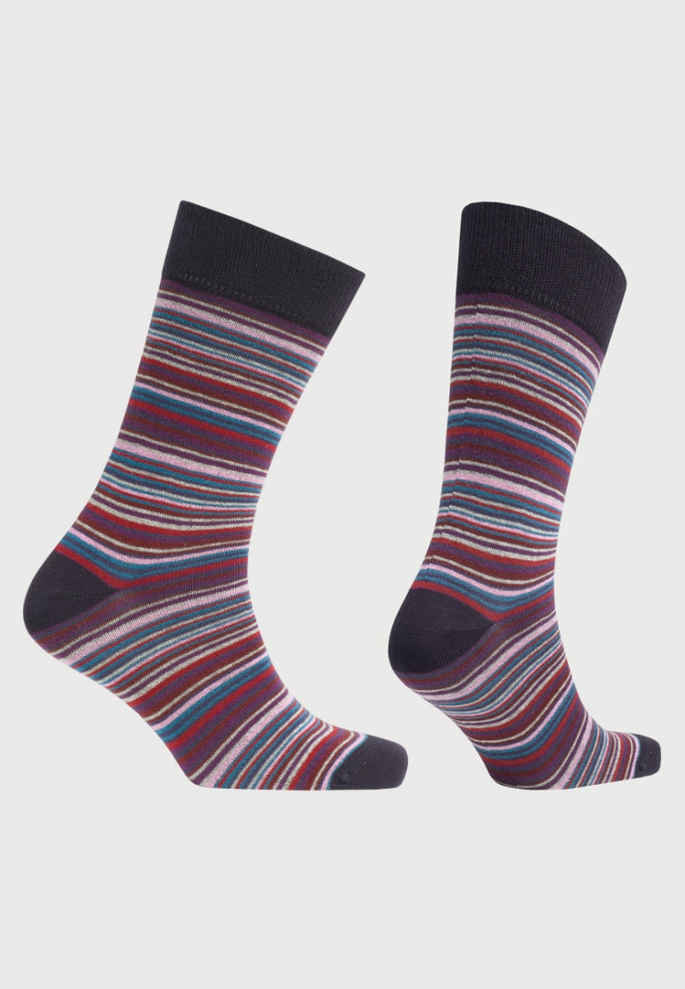 Plum and Pink Multi-Stripe Socks