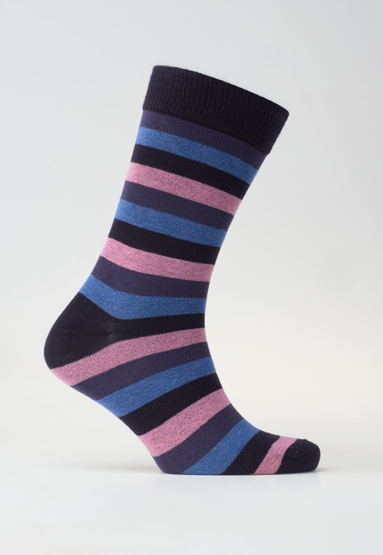 Pink and Blue Bold Stripe Socks