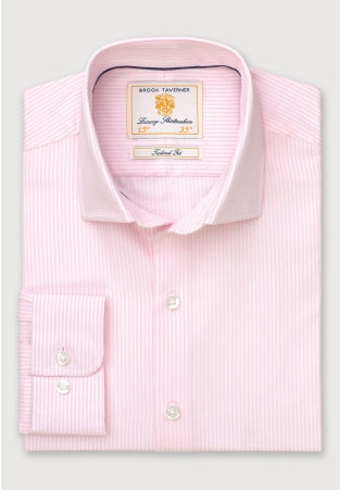 Tailored Fit Pink Fine Stripe Cotton Shirt