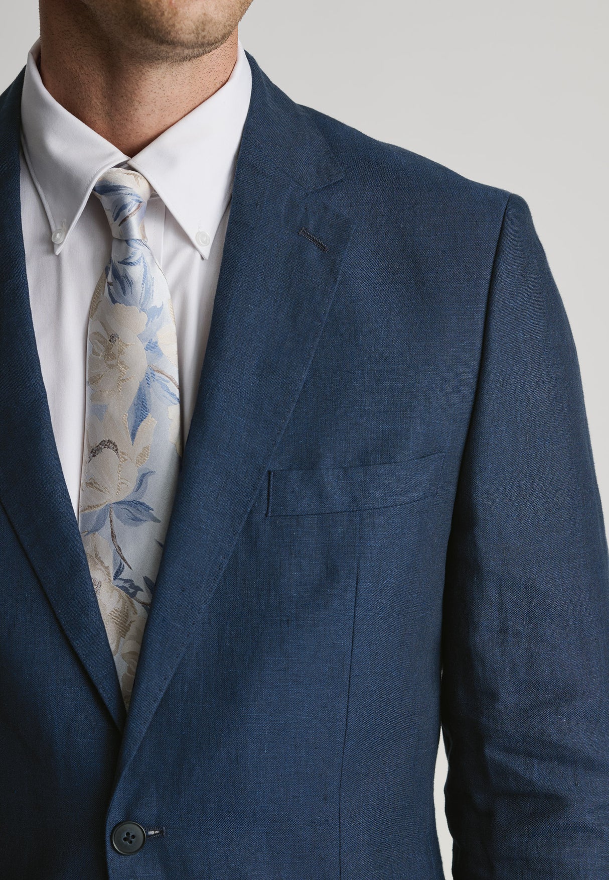Tailored Fit Eastwood Navy Pure Linen Suit Jacket
