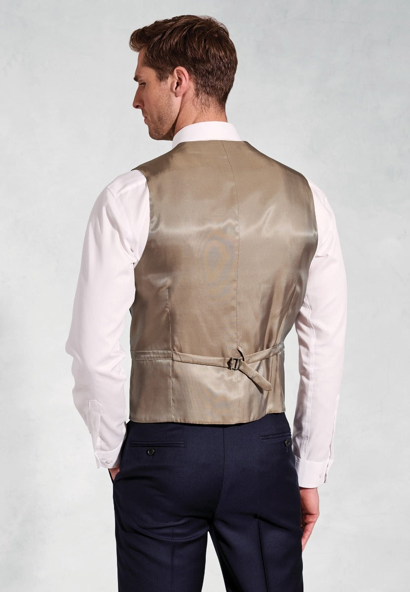 Tailored Fit Affleck Navy Wool Suit Waistcoat
