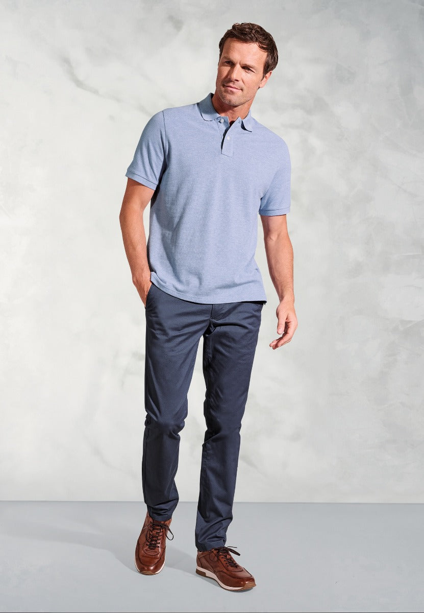Firth Sky Blue Polo Shirt detail