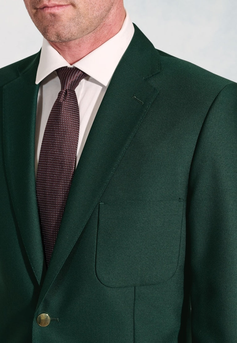 Regular Fit Henley Green Wool Blend Blazer