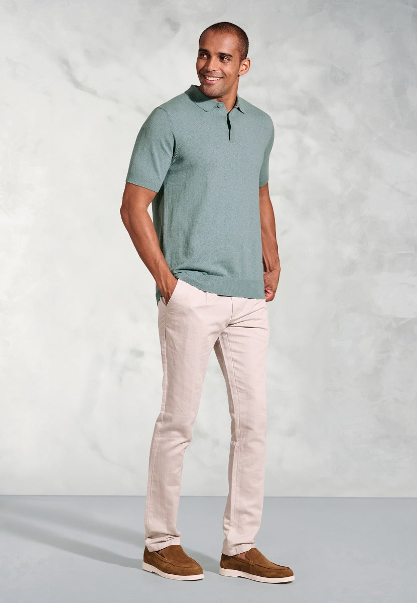 Lancaster Aqua Polo Shirt detail