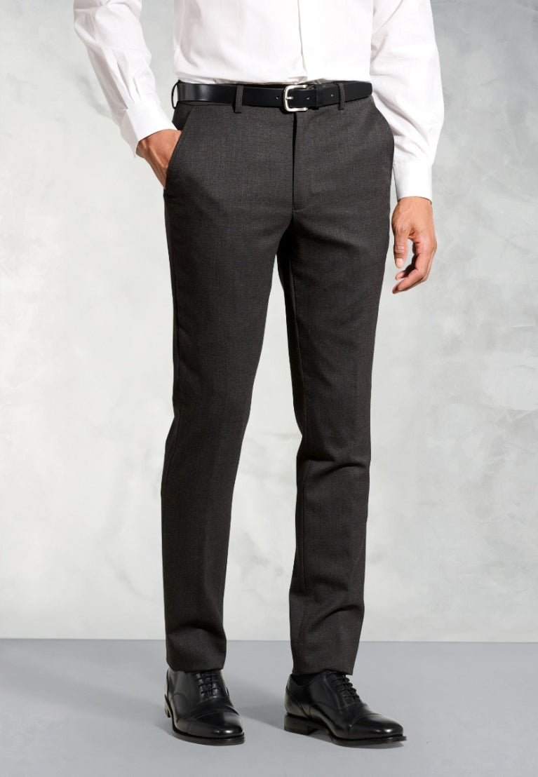 Regular Fit Olney Charcoal Flannel Trousers