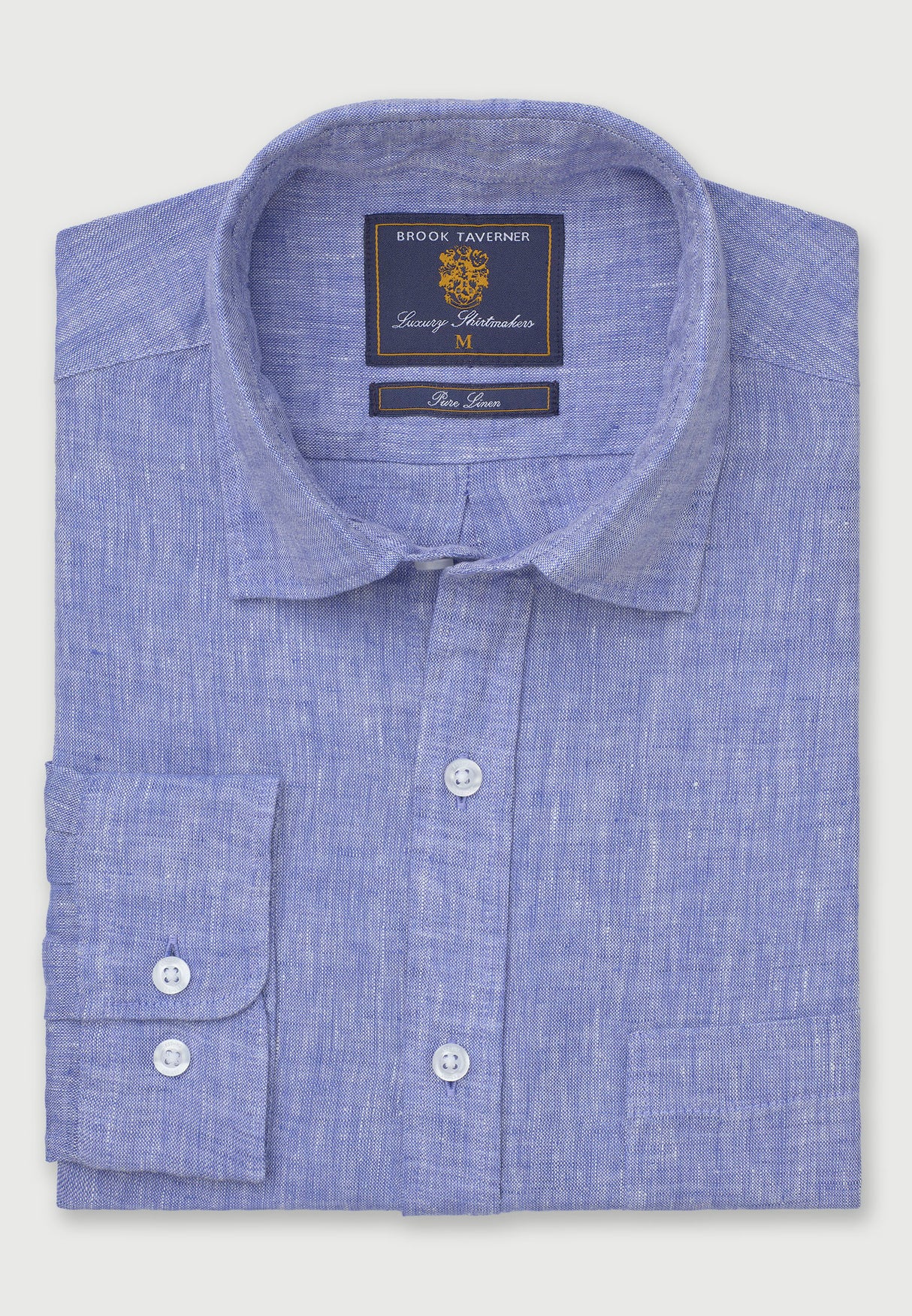 Regular Fit Blue Pure Linen Shirt