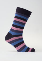 Pink and Blue Bold Stripe Socks