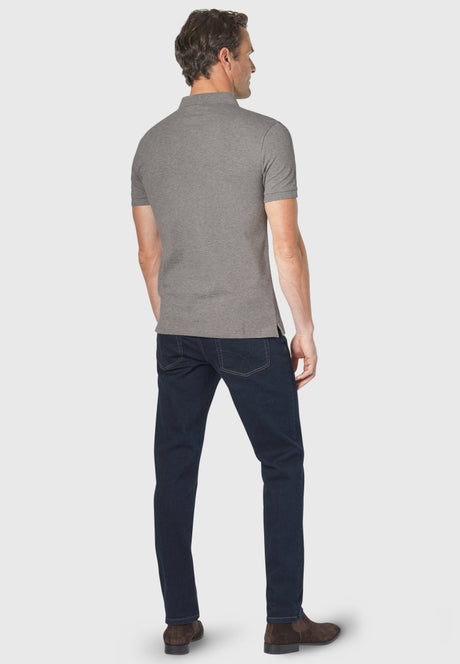 Hampton Grey Marl Cotton Rich Polo Shirt