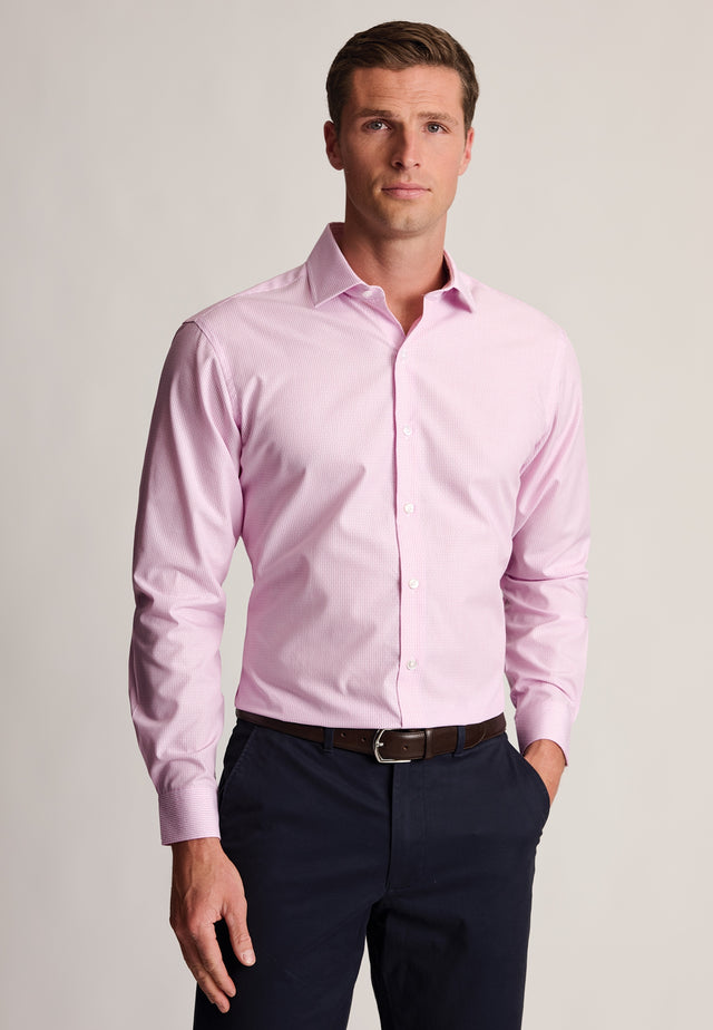 Regular Fit Pink Fine Stripe Shirt front