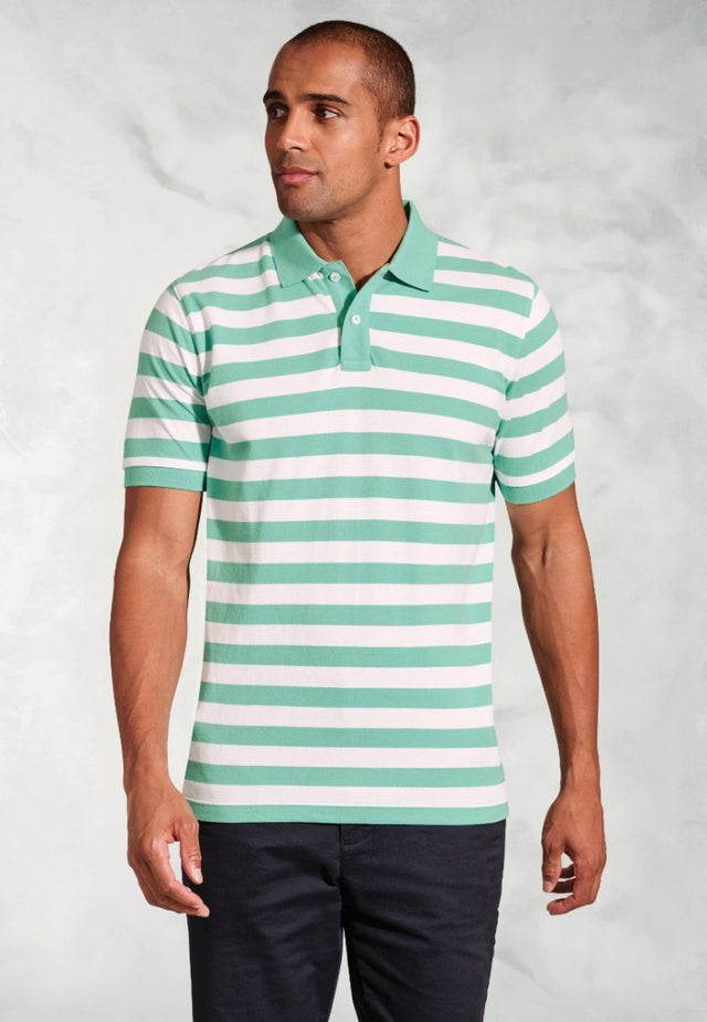 Jackman Aqua Bold Stripe Polo Shirt
