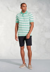 Jackman Aqua Bold Stripe Polo Shirt detail