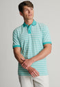 Denby Mint Textured Stripe Polo Shirt