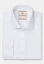 Regular Fit Single Cuff White Poplin Cotton Shirt