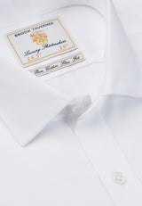 Regular Fit Single Cuff White Poplin Cotton Shirt