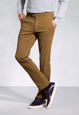 Tailored Fit Aristotle Caramel Textured Stretch Cotton Chinos