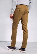 Tailored Fit Aristotle Caramel Textured Stretch Cotton Chinos