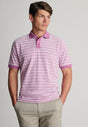 Denby Mauve Textured Stripe Cotton Polo Shirt