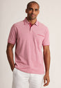 Ellerton Raspberry Textured Spot Cotton Polo Shirt - front