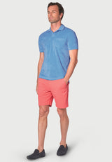 Milton Mid Blue Cotton Rich Terry Towelling Polo Shirt