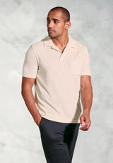 Milton Off White Cotton Rich Terry Towelling Polo Shirt