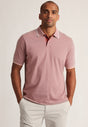 Ruffalo Brick Fine Stripe Cotton Jersey Polo Shirt - front