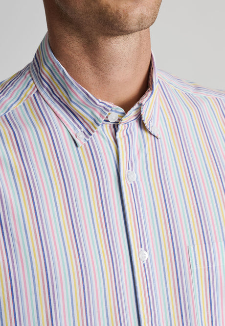 Regular Fit Multicoloured Stripe Portofino Short Sleeve Shirt