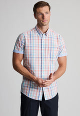 Regular Fit Multicoloured Check Portofino Short Sleeve Shirt