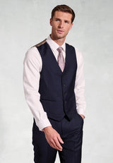 Tailored Fit Affleck Navy Wool Suit Waistcoat