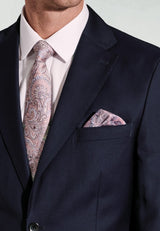 Tailored Fit Affleck Navy British Wool Suit Jacket