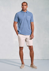 Agassi Blue Garment Washed Pure Cotton Piqué Polo Shirt