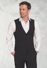 Tailored Fit Avalino Black Waistcoat