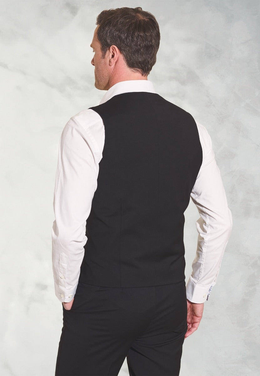 Tailored Fit Avalino Black Waistcoat
