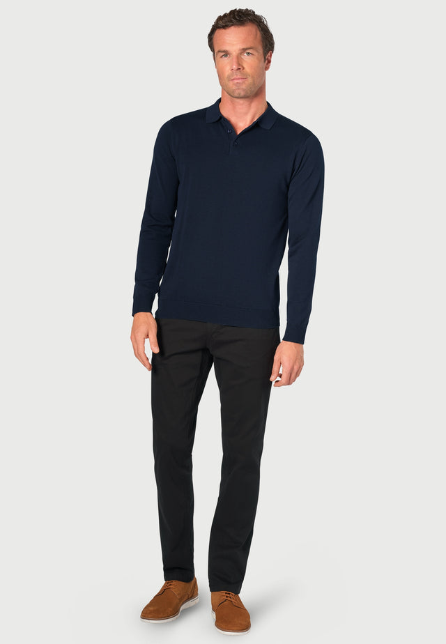 Casper Navy Long Sleeve Polo Shirt