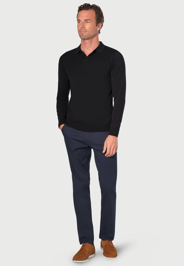 Casper Black Long Sleeve Polo Shirt