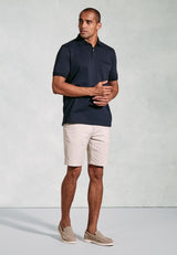 Damon Navy Pure Cotton Jersey Polo Shirt