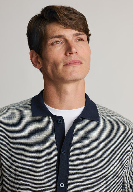 Farnley Navy Polo Shirt detail