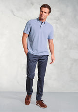 Firth Sky Blue Polo Shirt detail