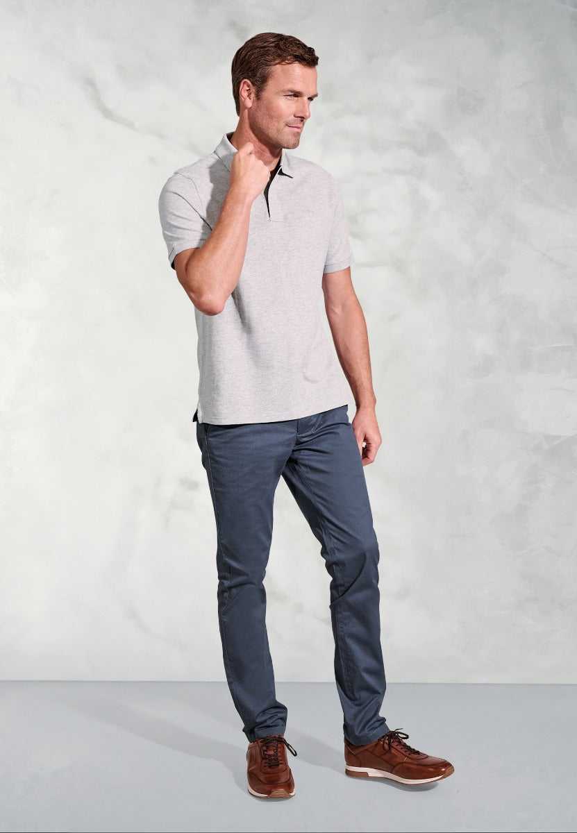 Firth Silver Grey Polo Shirt detail