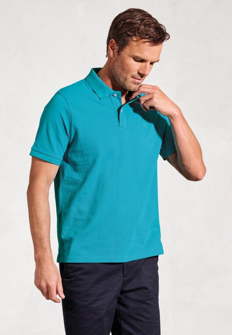 Firth Turquoise Pure Cotton Pique Polo Shirt