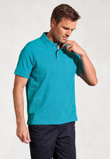Firth Turquoise Pure Cotton Pique Polo Shirt