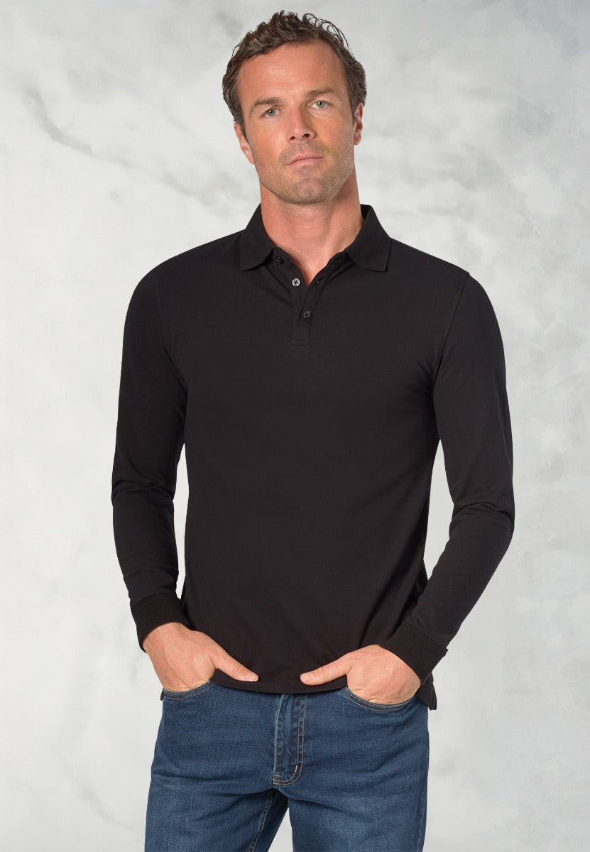 Frederick Black Long Sleeve Polo Shirt