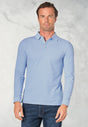 Frederick Sky Blue Marl Long Sleeve Polo Shirt