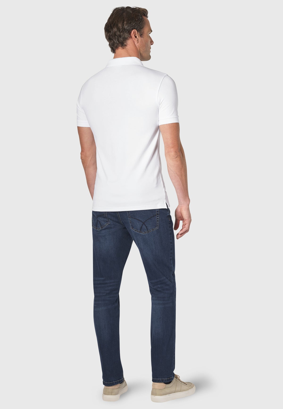 Hampton White Polo Shirt detail