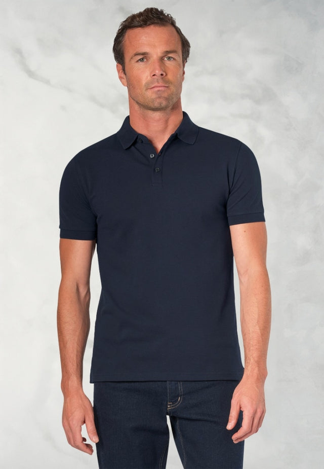 Hampton Navy Stretch Cotton Polo Shirt