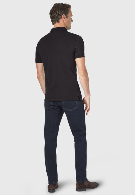 Hampton Black Polo Shirt detail