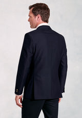 Regular Fit Henley Navy Wool Blend Blazer