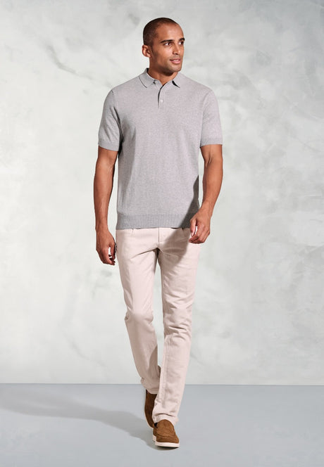 Lancaster Grey Polo Shirt detail