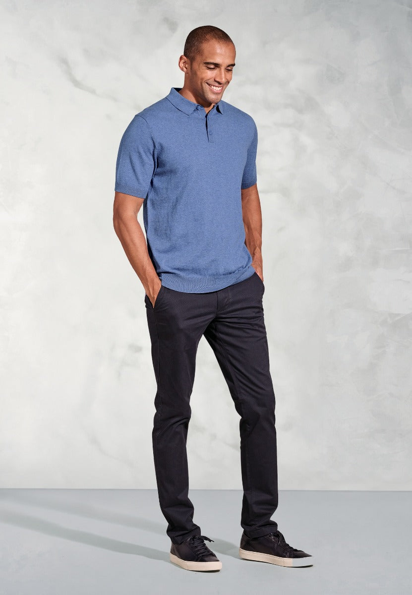 Lancaster Blue Polo Shirt detail
