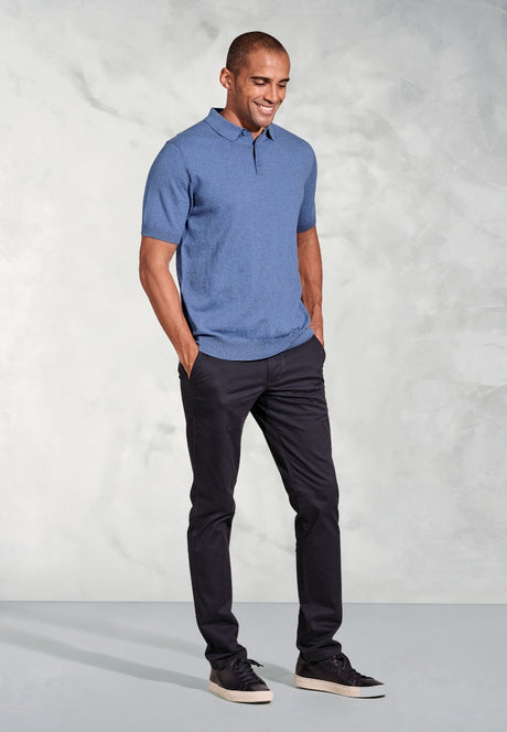 Lancaster Blue Polo Shirt detail