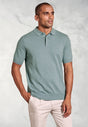 Lancaster Aqua Knitted Pure Cotton Polo Shirt